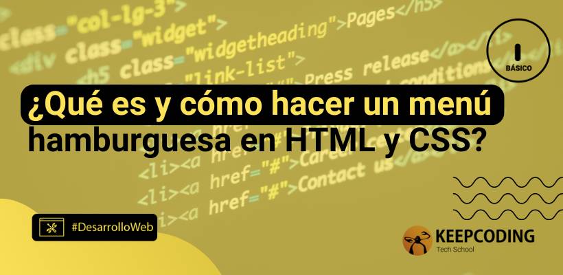 Cómo hacer un menú hamburguesa en HTML y CSS una guía