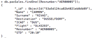 Reserva del pasajero en MongoDB Reserva en MongoDB