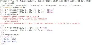 calculadora de matrices con numpy
