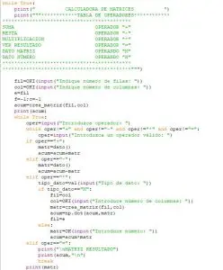 calculadora de matrices con numpy