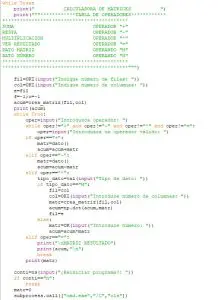calculadora de matrices con numpy