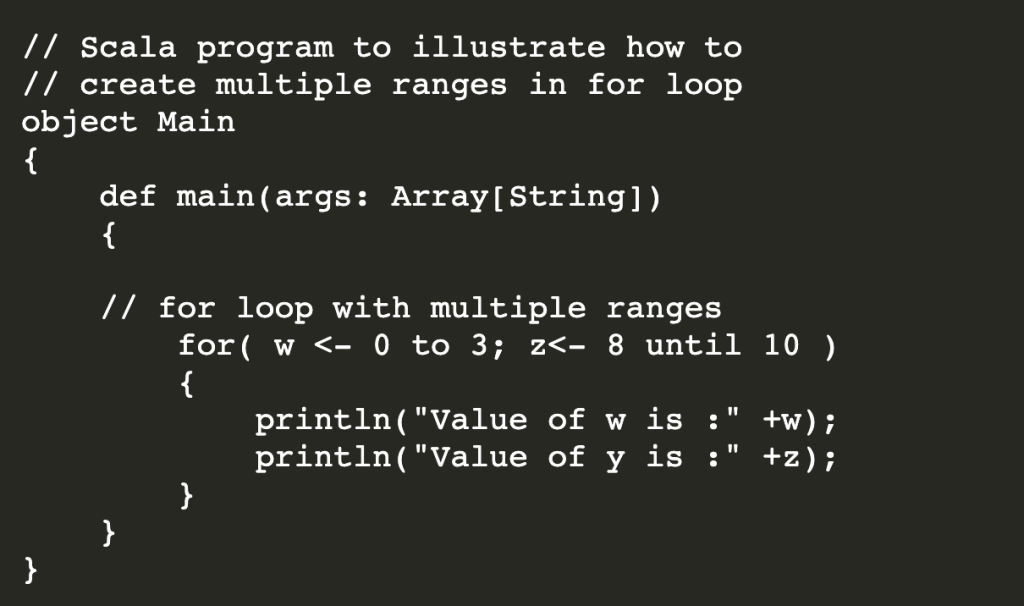 ¿Qué es y cómo se usa for loops en Scala? 4 for loops en scala