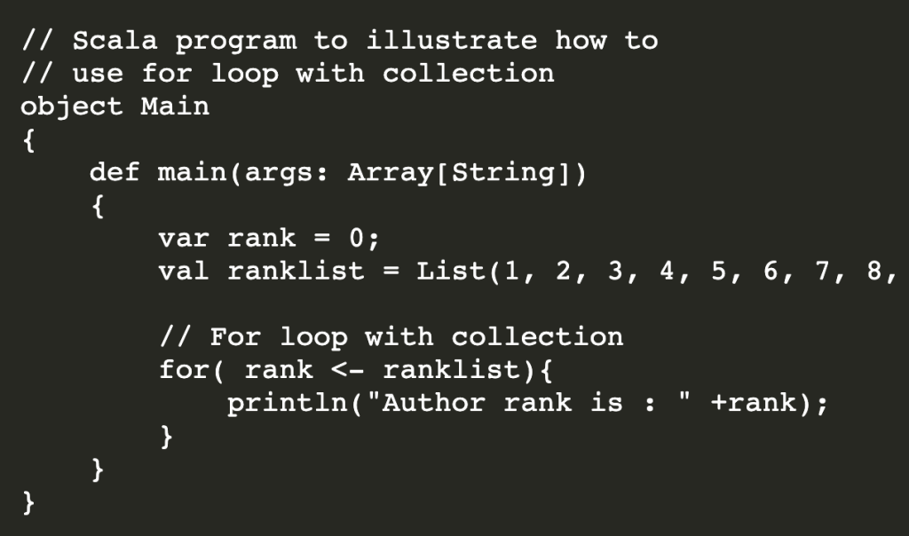 ¿Qué es y cómo se usa for loops en Scala? 7 for loops en scala
