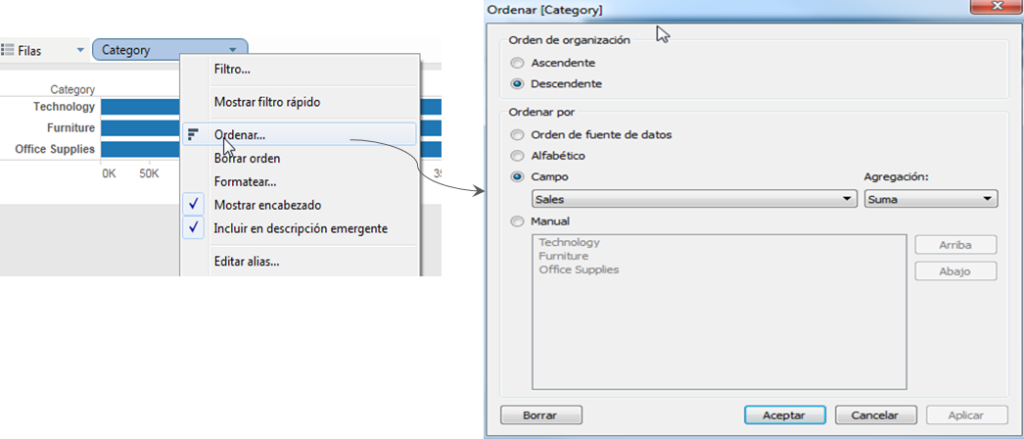 ¿Cómo ordenar datos en Tableau? 2 ordenar datos en Tableau