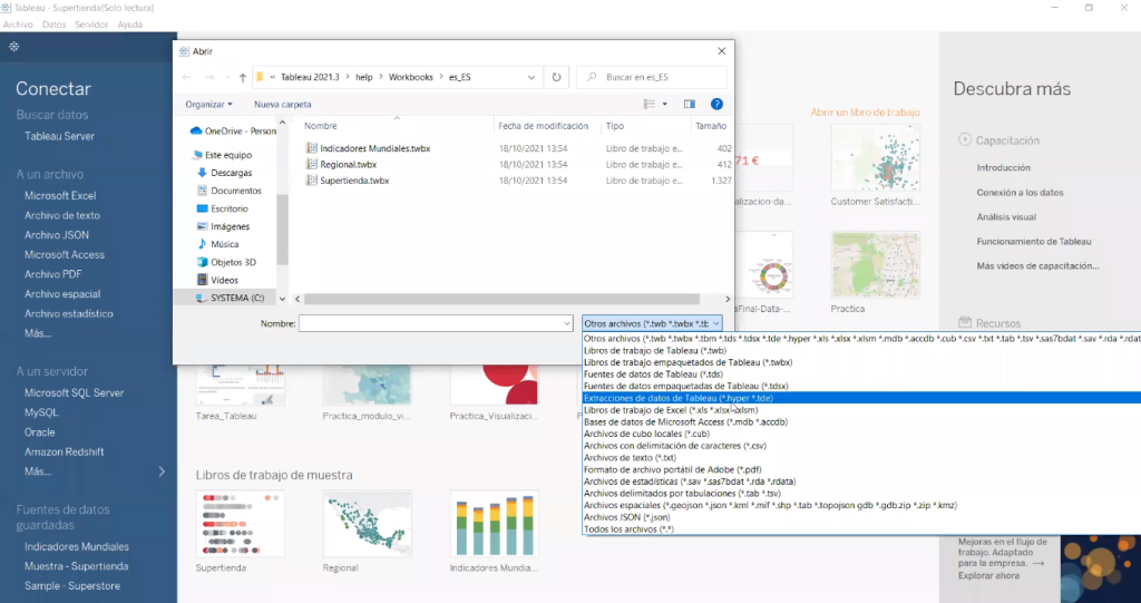 ¿Cómo importar datos en Tableau? 2 importar datos en tableau