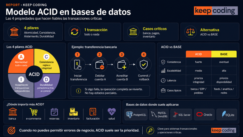 ¿Qué es el modelo ACID en bases de datos y por qué es tan importante? 1 ACID