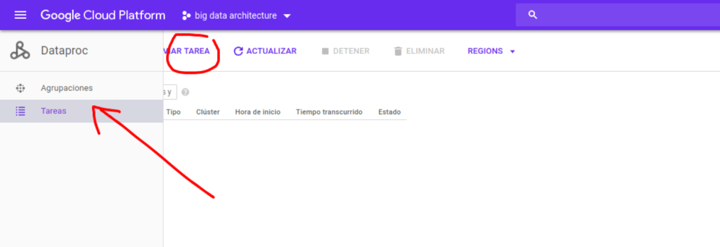 jobs sin comandos a mano en Dataproc