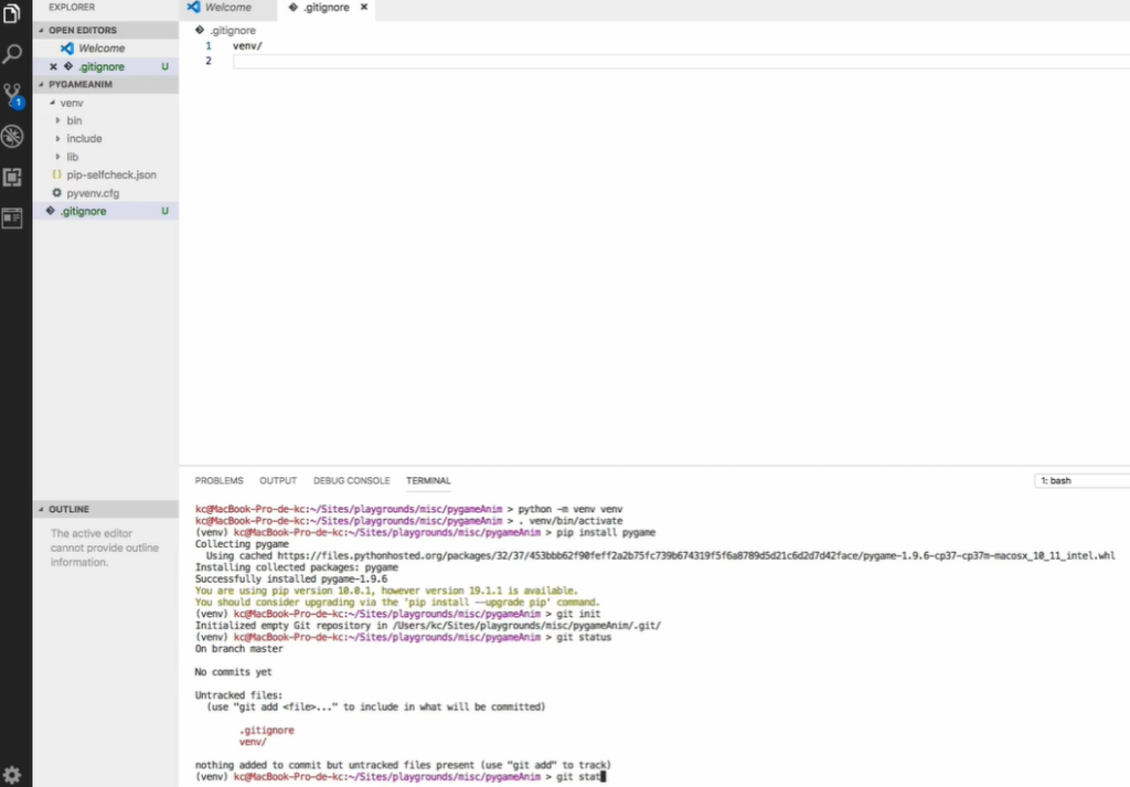 Creación de clase: clase corredor en Pygame 1 Clase corredor en Pygame: VSC