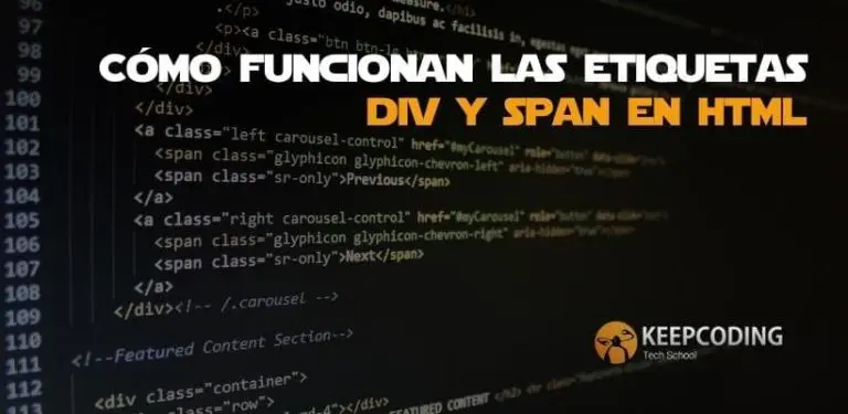 como funcionan las etiquetas div y span en html