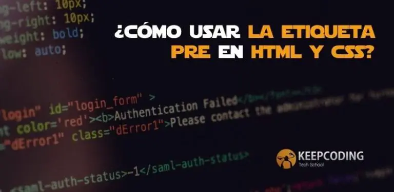 como usar la etiqueta pre en html y css