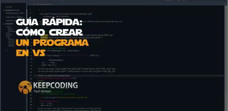 Cómo crear un programa en vs
