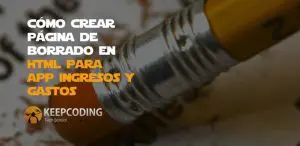 página de borrado en html para una app de ingresos y gastos