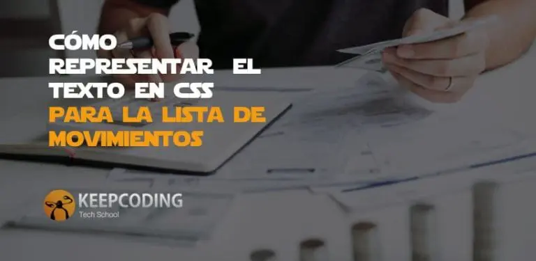 texto en CSS para la lista de movimientos