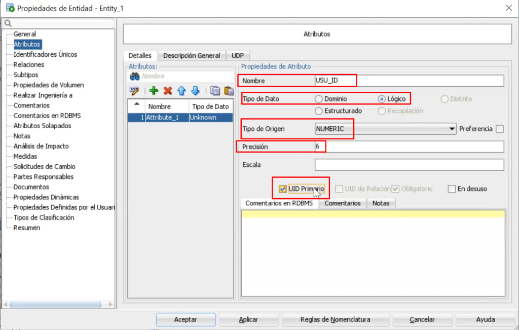 Crear una entidad en un modelo lógico de datos 6 entidad en un modelo lógico de datos: paso 4