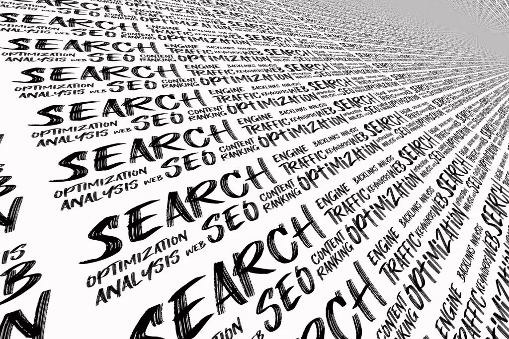 la palabra "search" escrita múltiples veces
