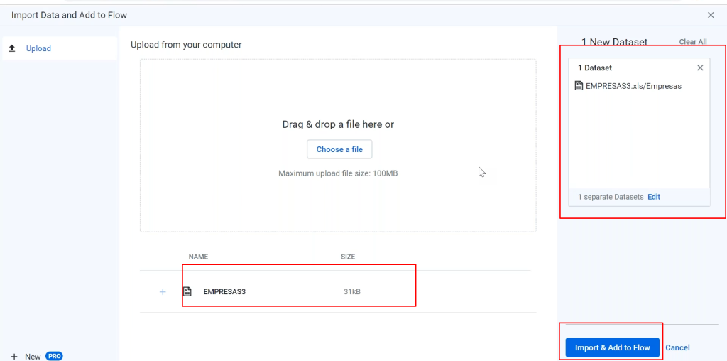 configuración de un recipe en Trifacta: paso 4