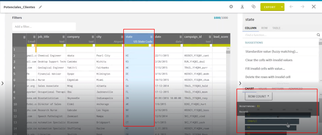 Organizar y depurar información en Talend 1 depurar información en Talend: paso 1