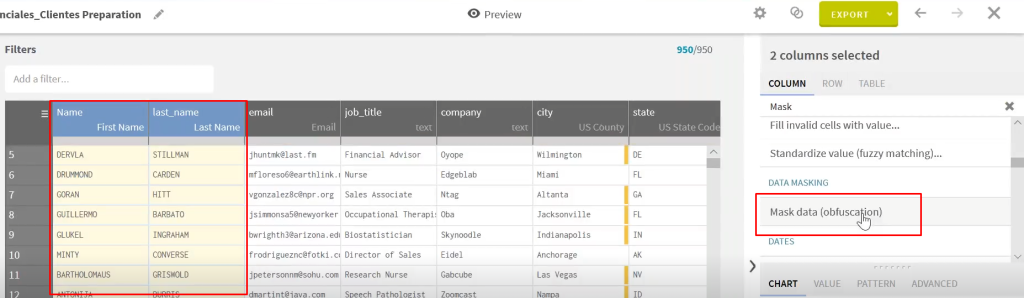 Ofuscación en Talend 2 ofuscación en Talend: paso 2