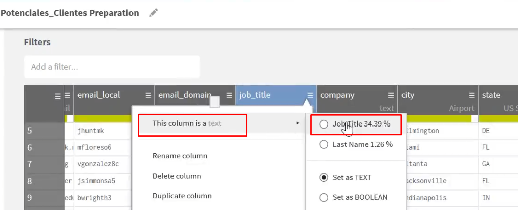 segmentar un campo con talend