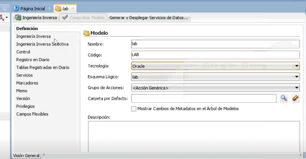 modelo sin tabla en ODI