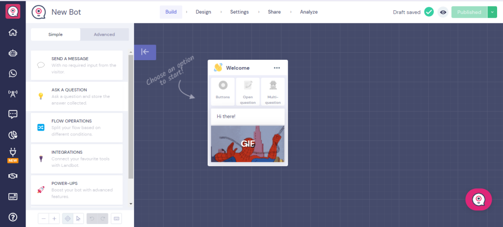 Cómo utilizar Landbot: interfaz gráfica y herramientas 2 Cómo utilizar Landbot