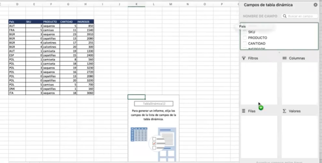 ¿Cómo generar una tabla dinámica en Excel? 3 cómo generar una tabla dinámica