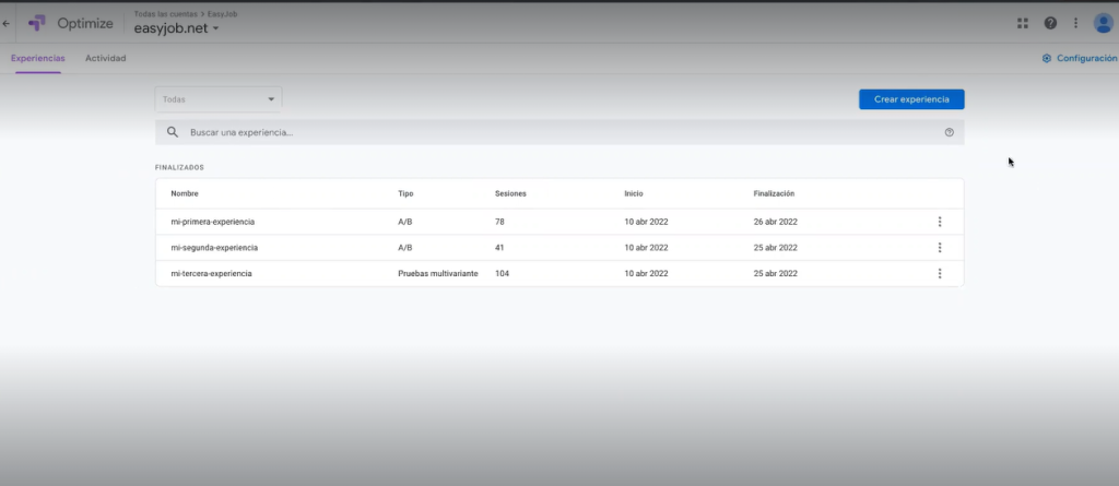 Interfaz y funcionalidades de Optimize 1 Interfaz y funcionalidades de Optimize