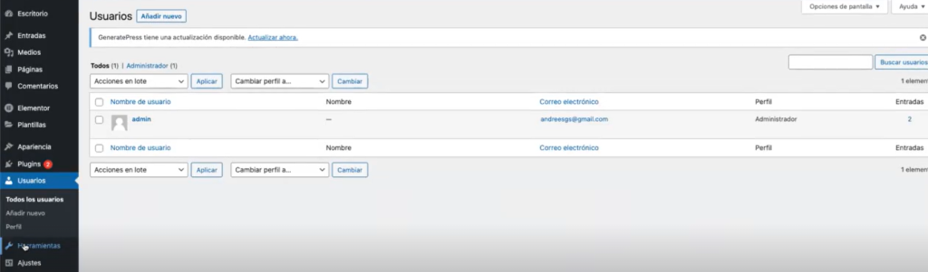 Gestor de usuarios y herramientas en wordpress.org 1 Gestor de usuarios y herramientas en wordpress.org
