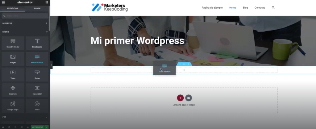 Mi primer WordPress con Elementor 9 Mi primer wordpress con elementor