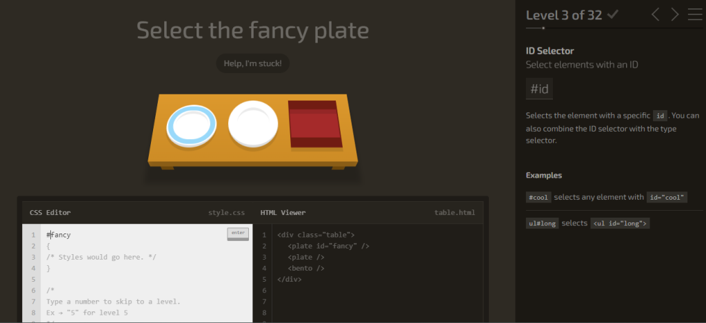 Solucionemos del nivel 1 al 9 de CSS Diner 3 nivel 1 al 9 de CSS diner