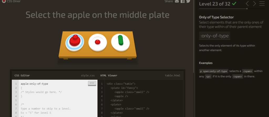 Solucionemos del nivel 21 al 32 de CSS Diner 3 Solucionemos del nivel 21 a 32 de CSS diner