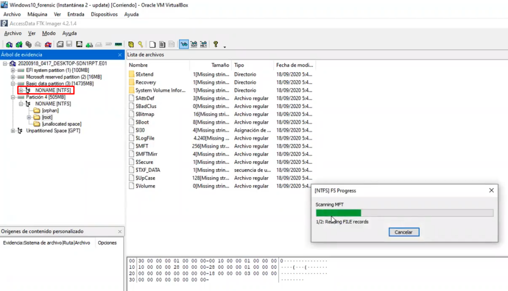 Análisis de evidencia con FTK Imager 7 Análisis de evidencia con FTK Imager