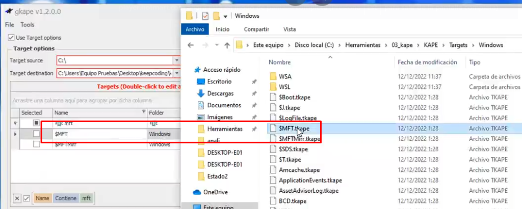 ¿Cómo extraer información con Kape (Use target)? 5 Extraer información con Kape