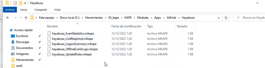 Usar módulos con Kape