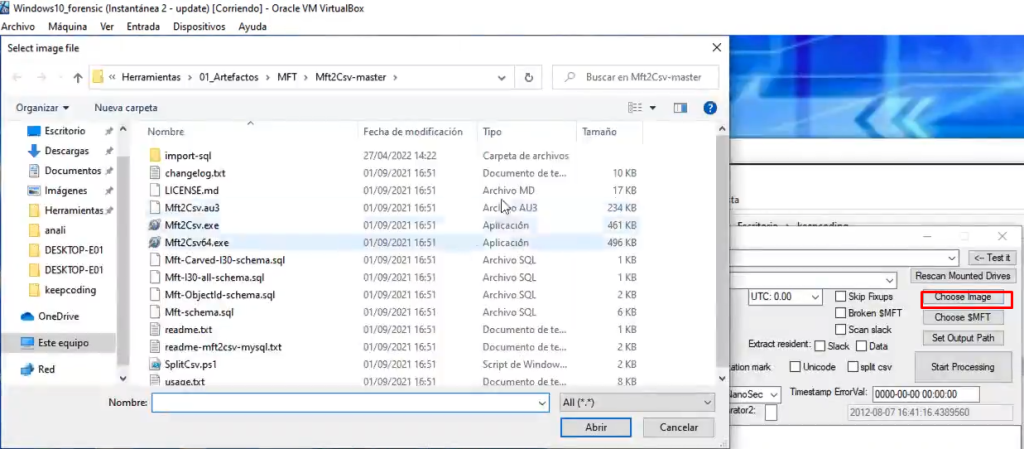 ¿Cómo funciona mft2csv? 2 mft2csv