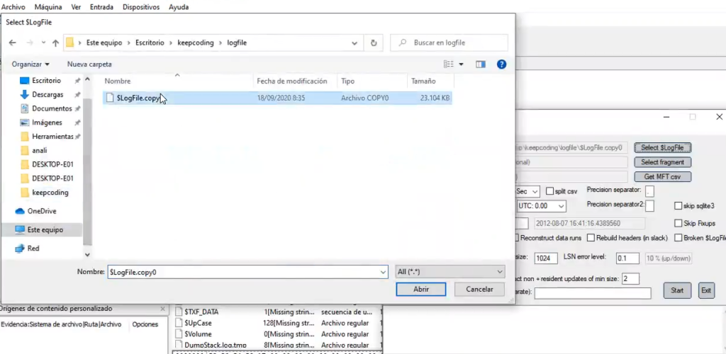 ¿Qué es el fichero $LogFile? 5 fichero $LogFile