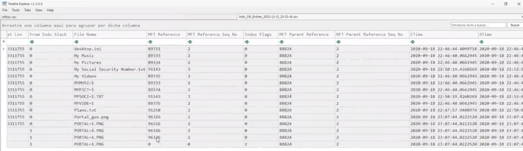 ¿Qué es el fichero I30 (Index records)? 5 fichero I30