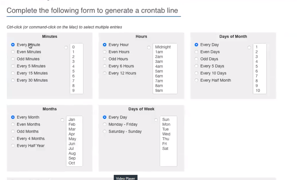 Configuración de un cron