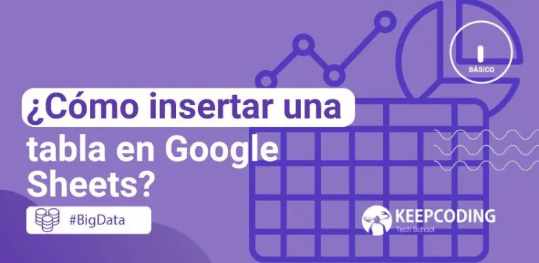 ¿Cómo insertar una tabla en Google Sheets?
