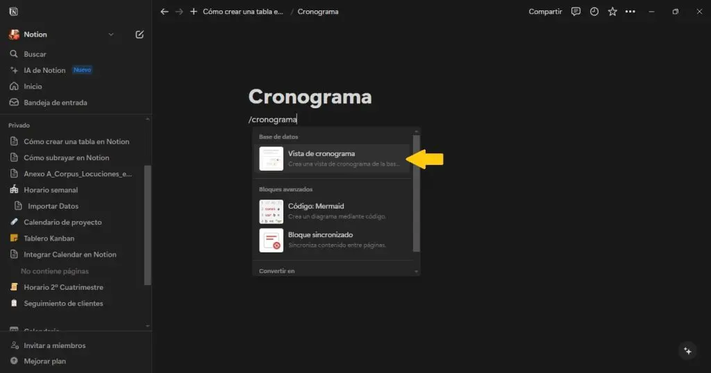 Crea tu cronograma en Notion: transforma la gestión de tus proyectos 4 Cronograma en Notion