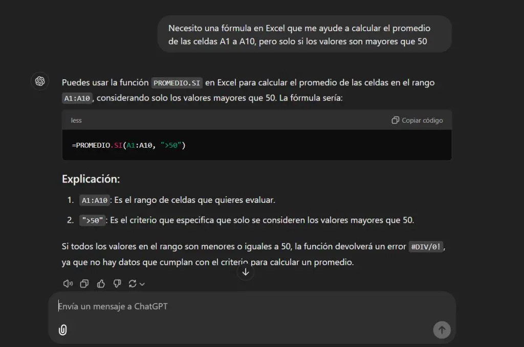 IA para Excel: Cómo usar la Inteligencia Artificial para crear fórmulas y automatizar tareas 2 IA para Excel: ChatGPT
