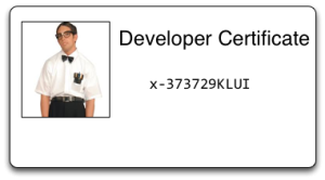 El certificado que identifica a un desarrollador en concreto