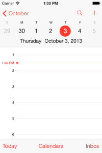 Aspecto de Calendar.app en iOS 7
