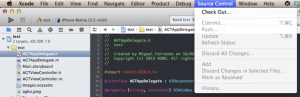 Nuevo menú para el control de versiones en Xcode 5