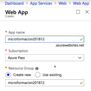 Web Apps en Azure y despliegue desde un repositorio local Git 7