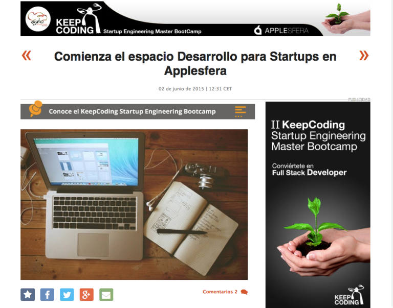 Espacio Desarrollo para Startups de KeepCoding. Lecturas para desarrolladores