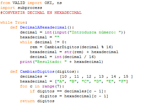 Cómo convertir decimal a hexadecimal con Python 5