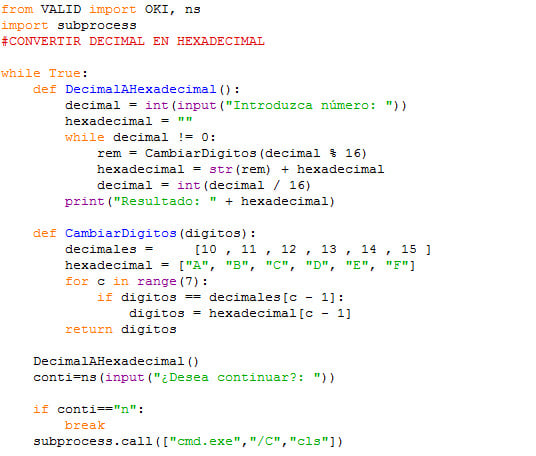 Cómo convertir decimal a hexadecimal con Python 6