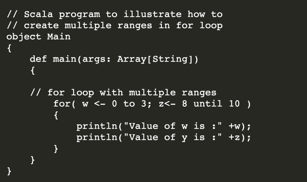 ¿Qué es y cómo se usa for loops en Scala? 4