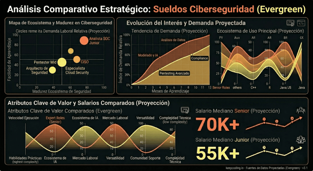 Cuánto gana un experto en ciberseguridad en España: rangos por experiencia, roles y cómo subir tu salario 1 Sueldo de un especialista en Ciberseguridad
